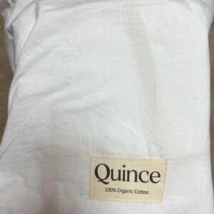 quince king size 100% organic percent cotton sheets new with tags